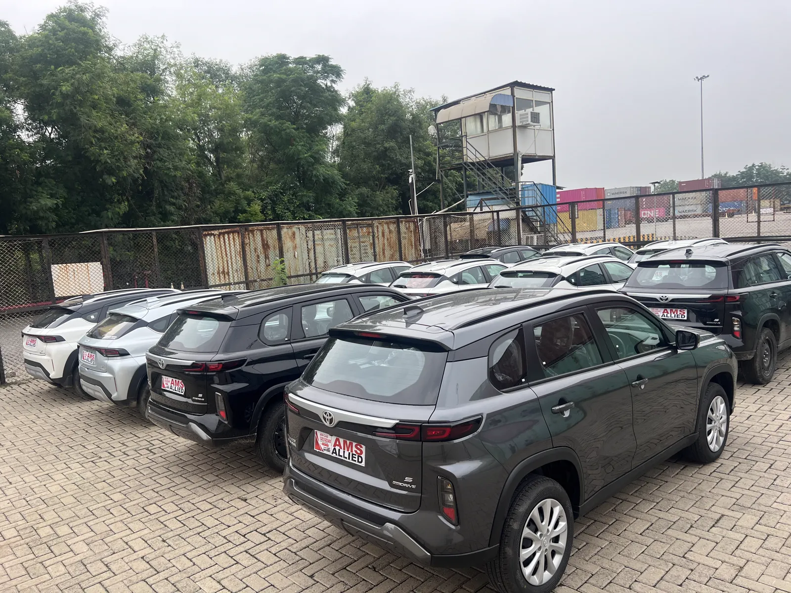 AMS Allied vehicles staged at the export yard